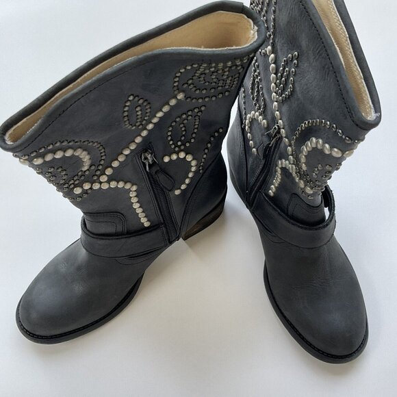 Guess Women’s Esperanza Western Studded Leather Boots In Black Size 5.5 - Picture 14 of 14